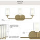 Mack 3 Light 22.25 inch Brushed Gold Vanity Light Wall Light