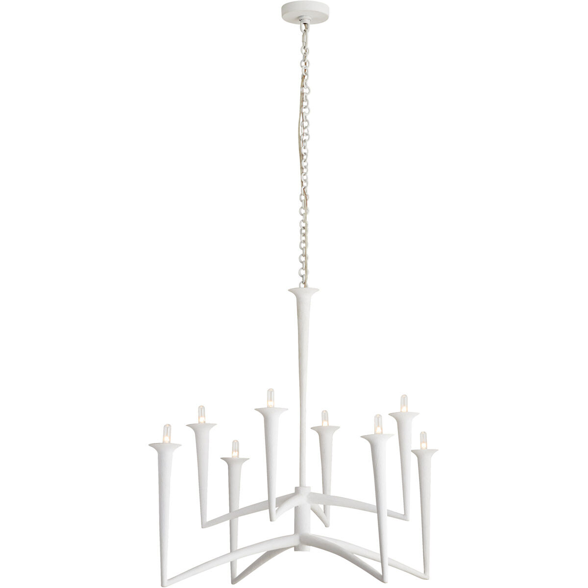 Isma 8 Light 34 inch White Gesso Chandelier Ceiling Light