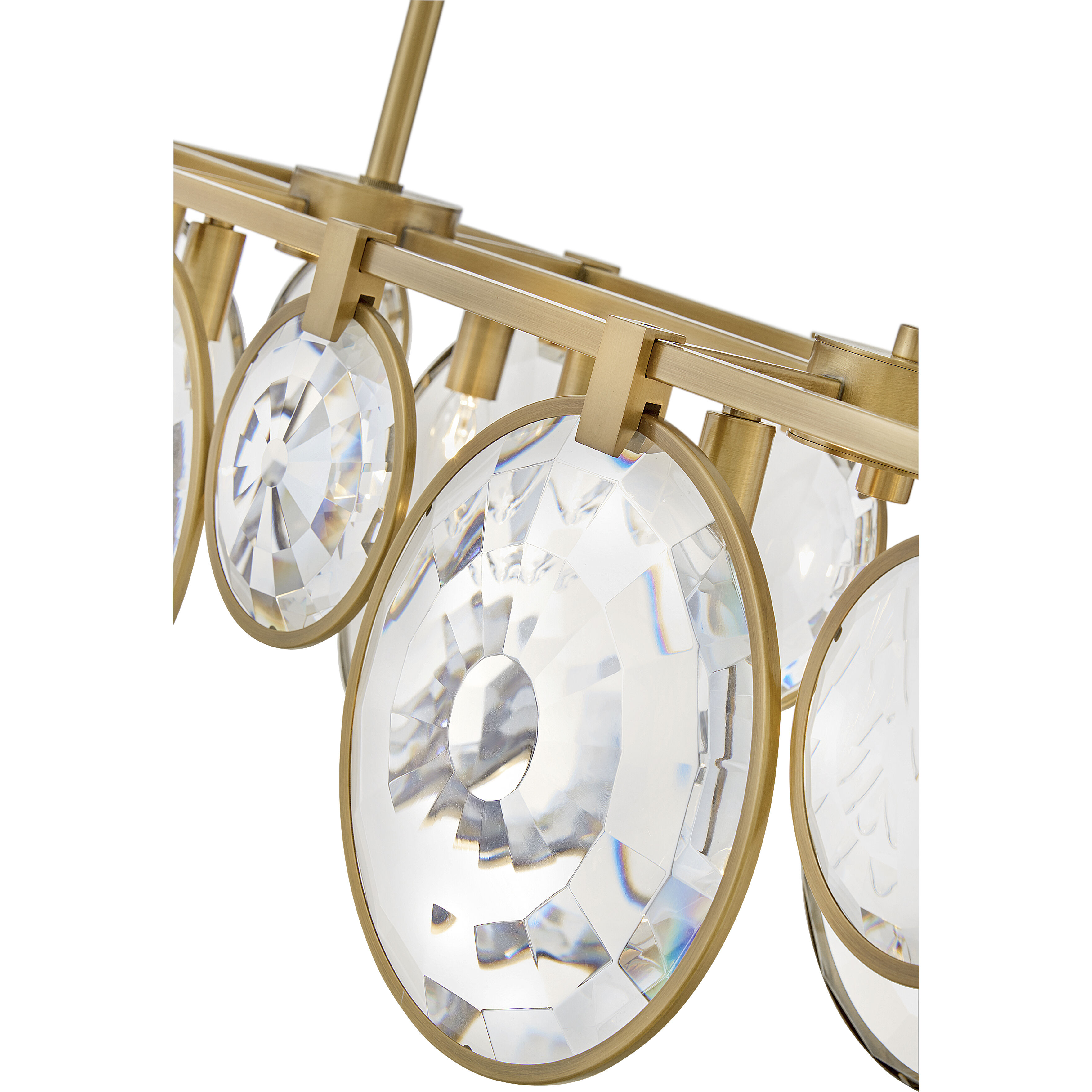 Nala LED 49.75 inch Heritage Brass Chandelier Ceiling Light, Linear & Oval