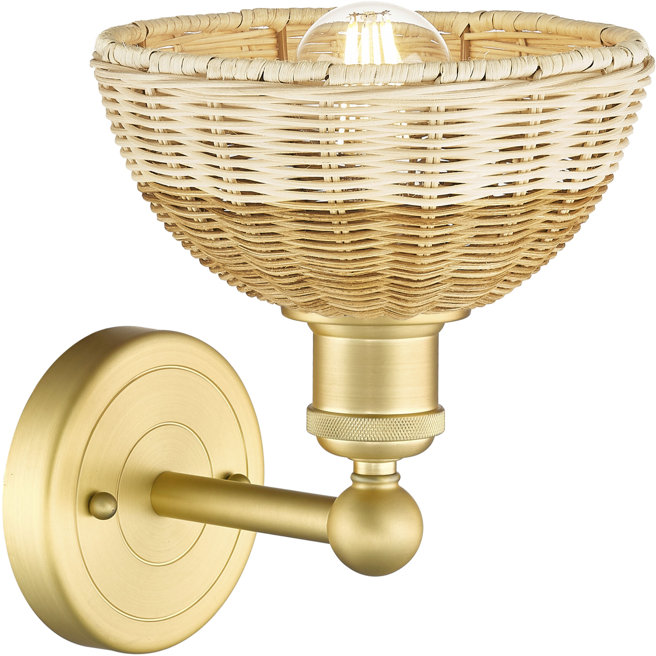 Edison Bristol Natural II Armed Sconce Wall Light in Satin Gold