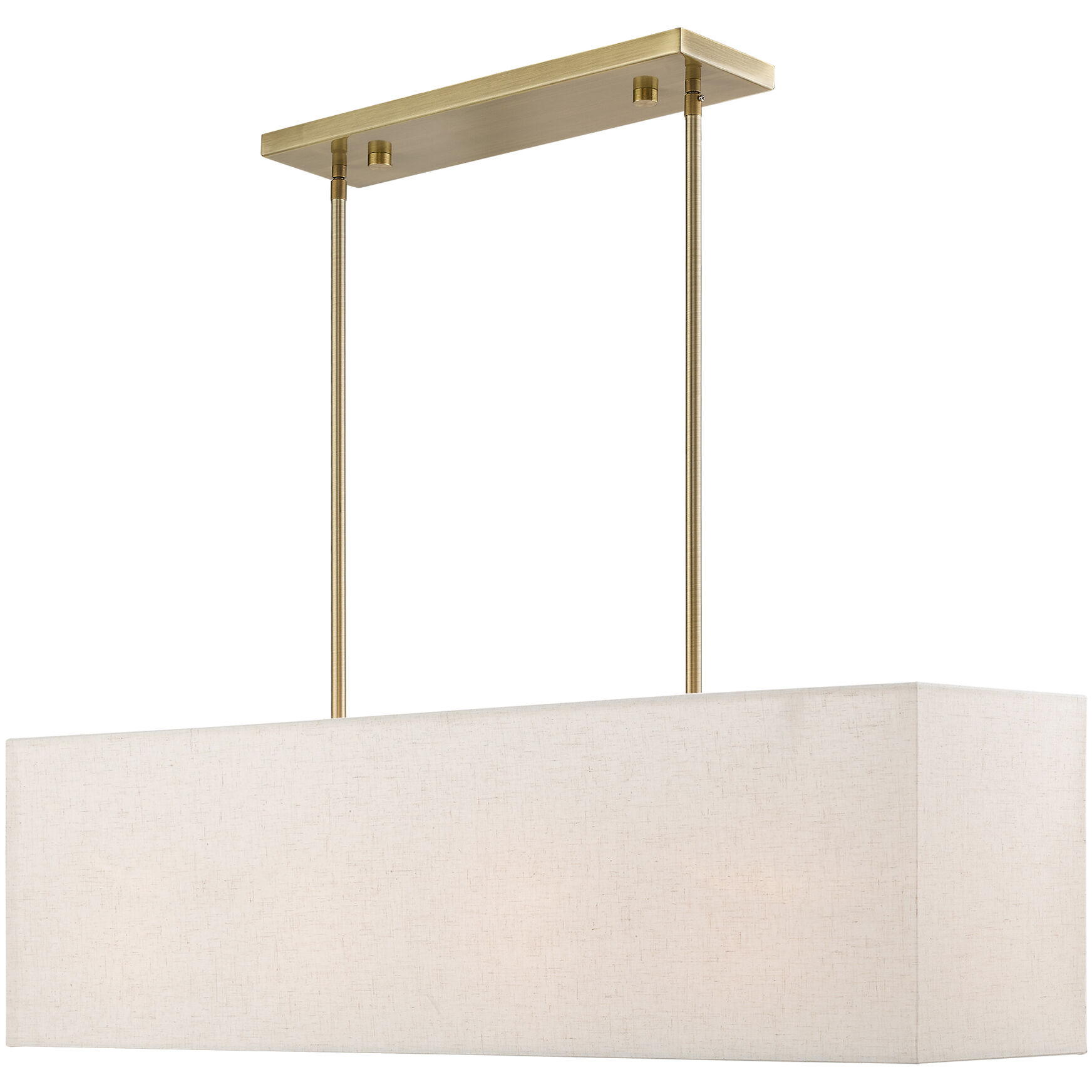 Summit 4 Light 36 inch Antique Brass Linear Chandelier Ceiling Light