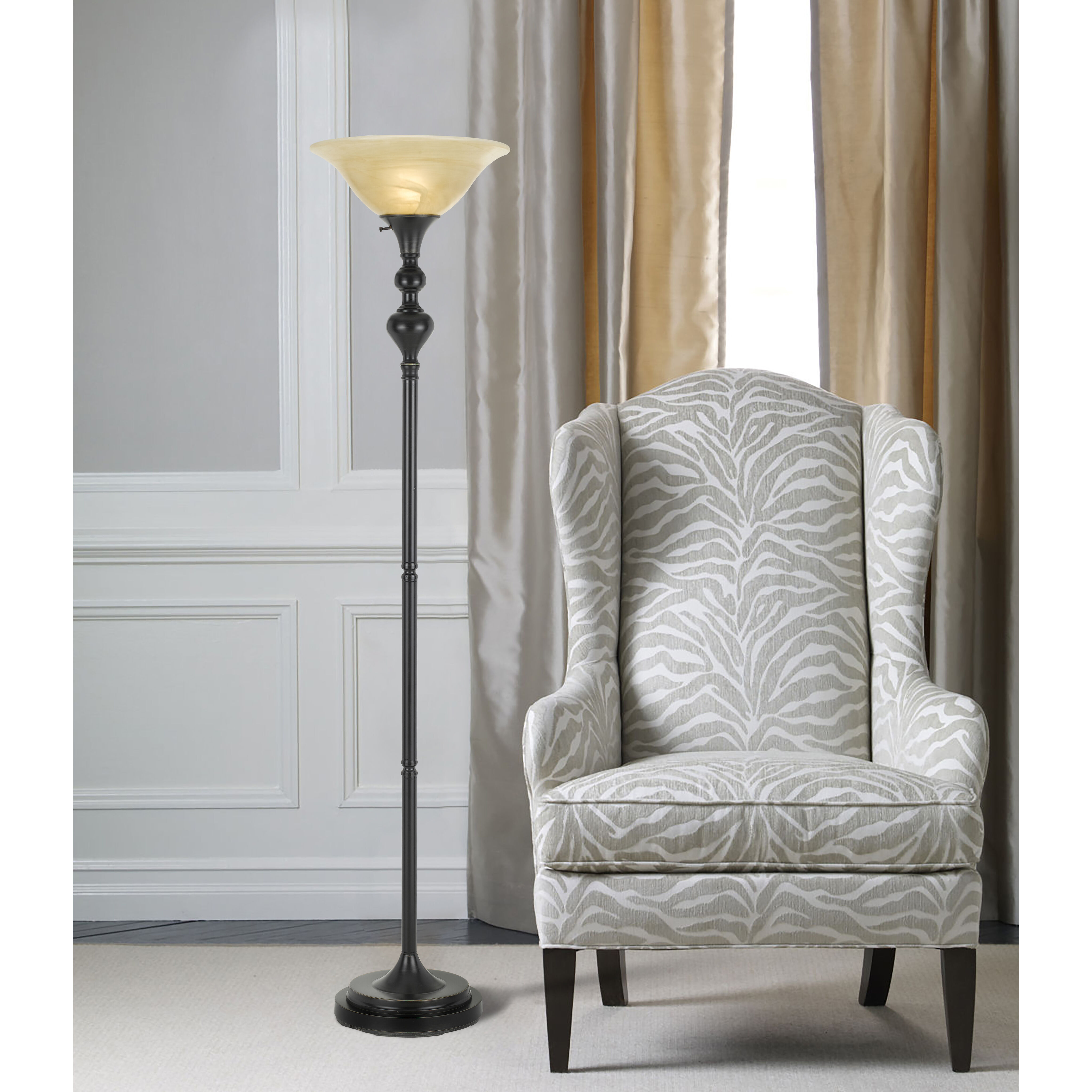 Alamo 71 inch 150 watt Dark Bronze Torchiere Portable Light