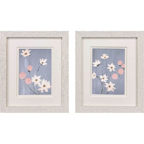 Garden Party Gray and Pink and Multi and White Framed Art