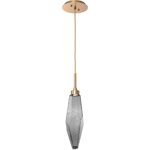 Rock Crystal LED 4.2 inch Novel Brass Pendant Ceiling Light in Chilled Smoke, 2700K LED
