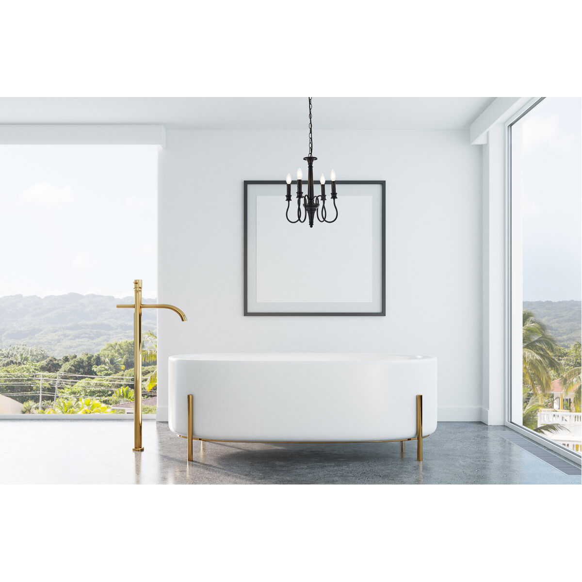 Flynx 4 Light 14 inch Black Pendant Ceiling Light