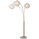 Bloom 86.6 inch 9 watt Weathered Brass and White Arc Floor Lamp Portable Light