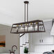 Schofield 5 Light 40 inch Bronze with Antique Brass Accents Linear Chandelier Ceiling Light