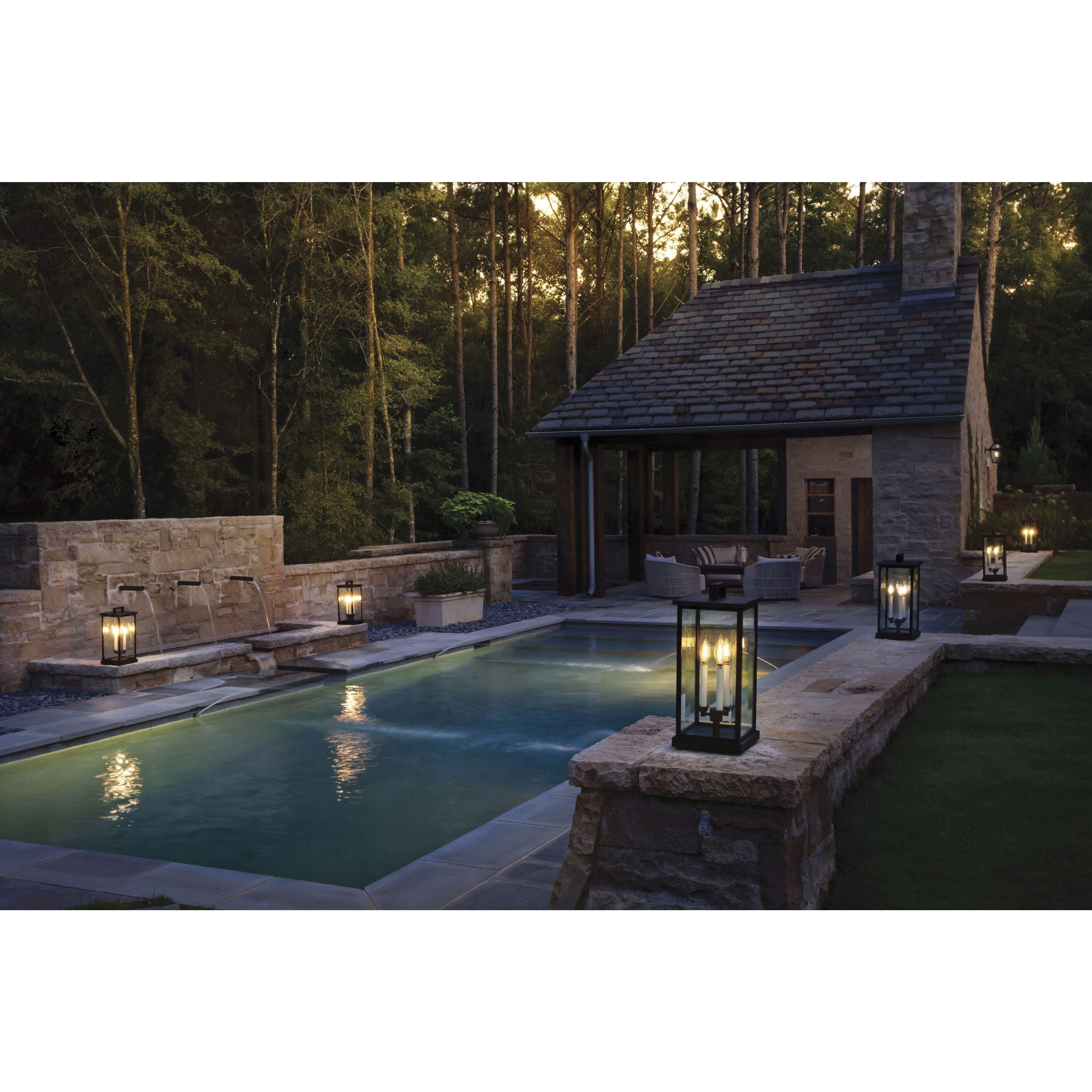 Estate Series Weymouth Outdoor Wall Mount Lantern in Black