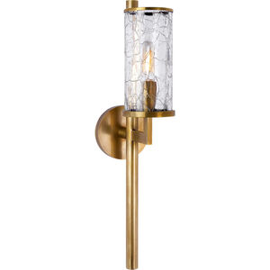 Kelly Wearstler Liaison 1 Light 4 inch Antique-Burnished Brass Single Sconce Wall Light in Crackle Glass