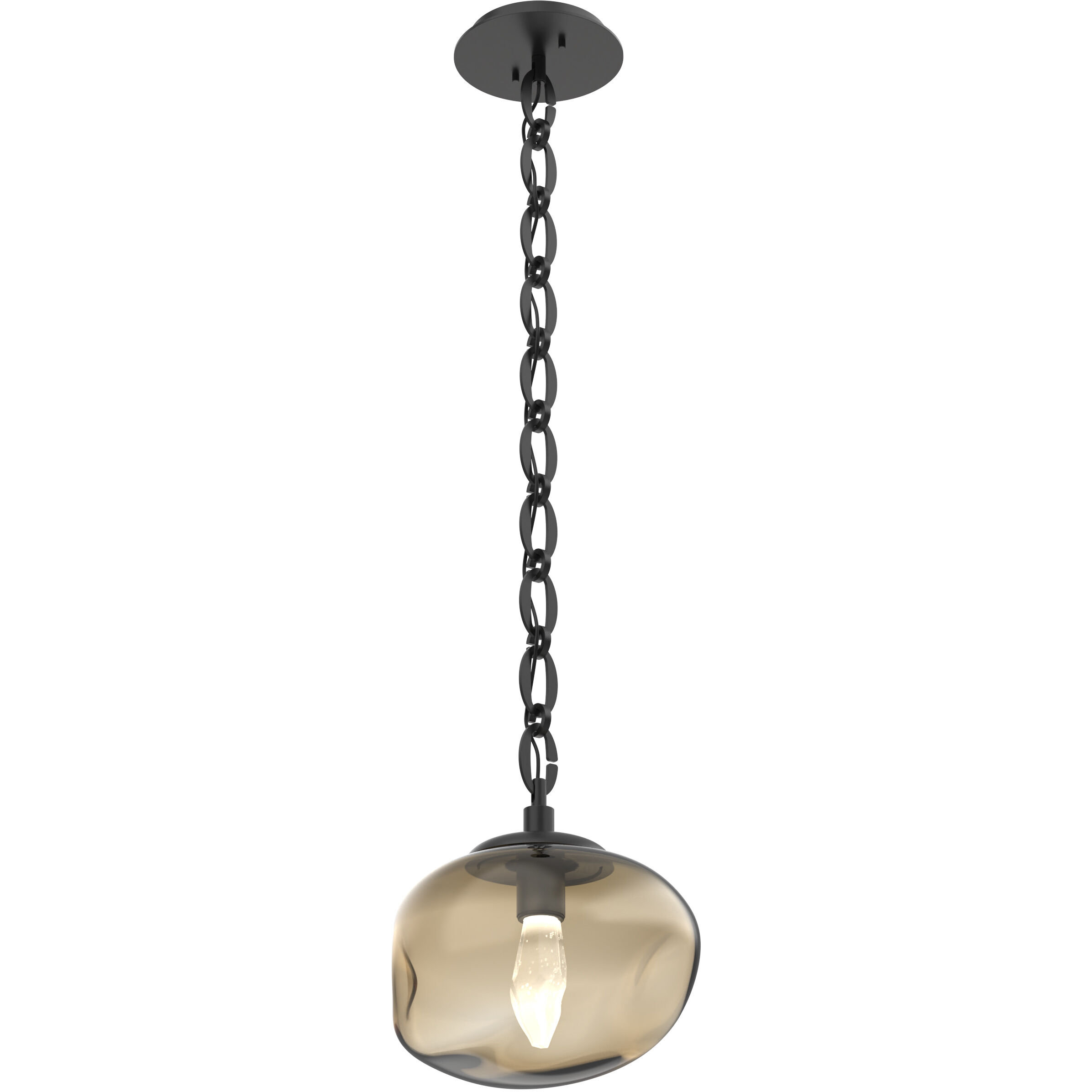 Nova LED 10 inch Matte Black Pendant Ceiling Light in 3000K LED, Bronze, Oval Chain