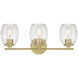 Miravelle 3 Light 22.25 inch Vintage Brass Bathroom Vanity Light Wall Light