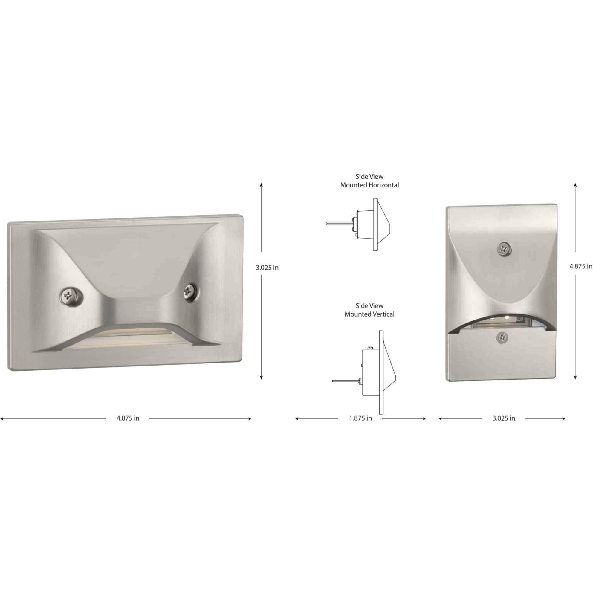 LED Step Lights 120 4.5 watt Brushed Nickel Indoor/Outdoor Step Light, Progress LED