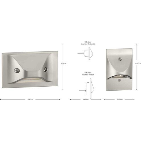 LED Step Lights 120 4.5 watt Brushed Nickel Indoor/Outdoor Step Light, Progress LED