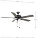 AirPro 52 inch Matte Black with Black/Rustic Charcoal Blades Ceiling Fan