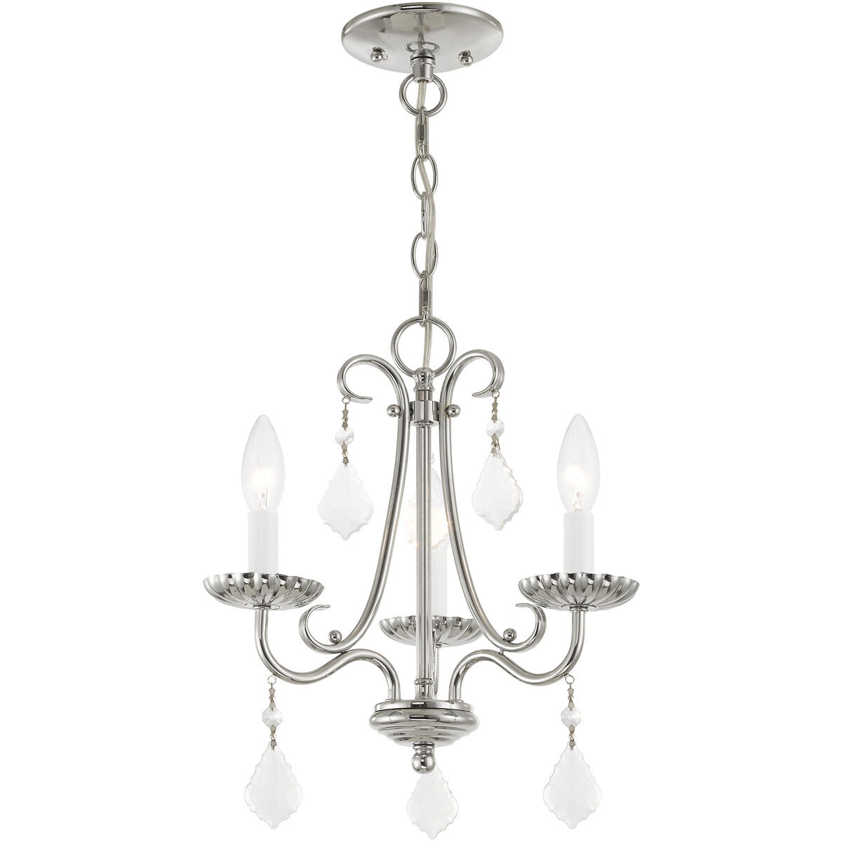 Daphne 3 Light 13.88 inch Polished Chrome Mini Chandelier Ceiling Light