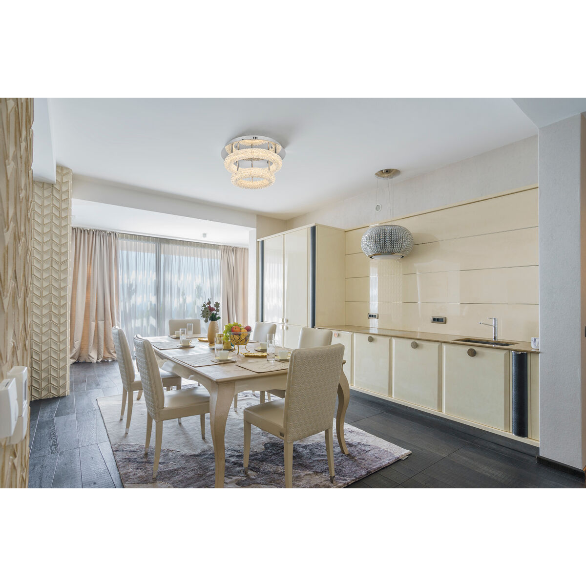 Bowen 2 Light 18 inch Chrome Flush Mount Ceiling Light