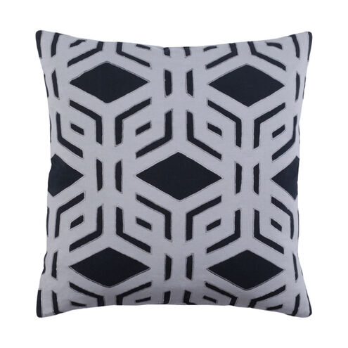 Millbrook 22 X 22 inch Black and Medium Gray Pillow