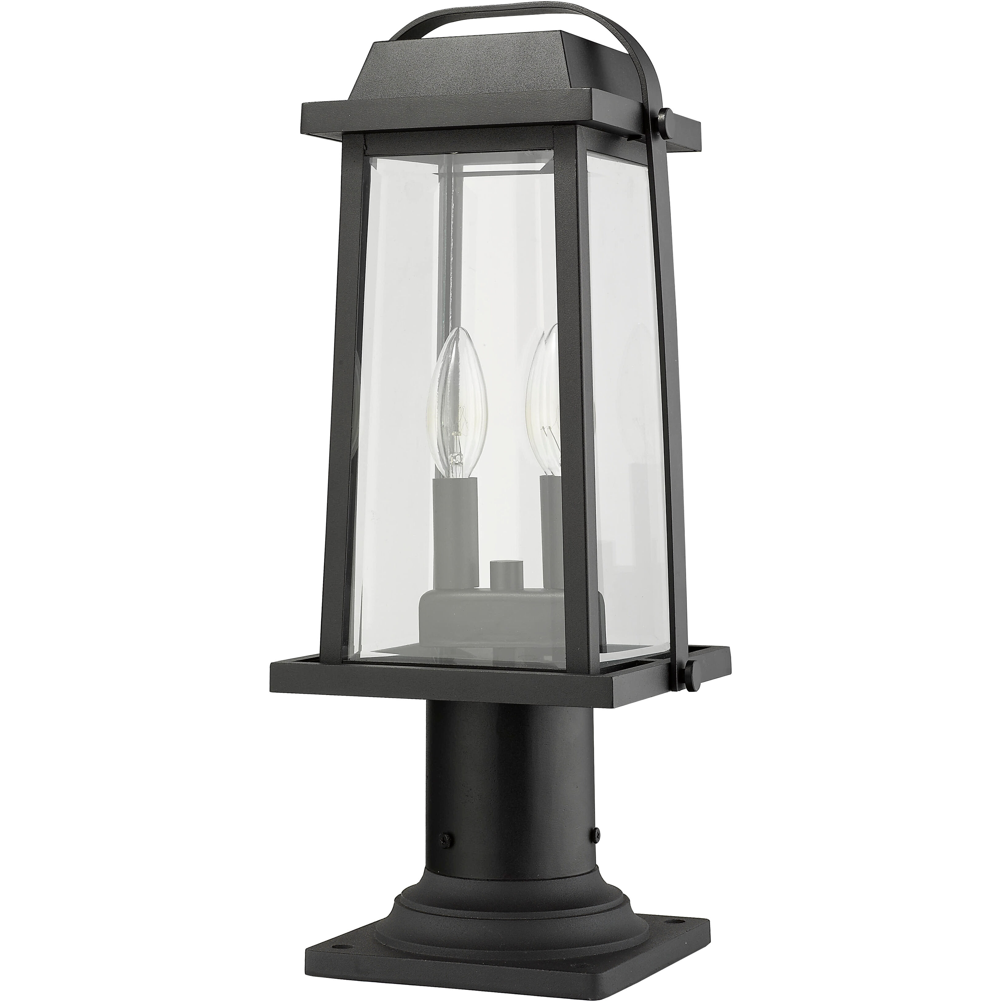 Millworks 2 Light 18.75 inch Black Outdoor Pier Mounted Fixture