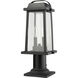Millworks 2 Light 18.75 inch Black Outdoor Pier Mounted Fixture