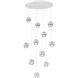 Cabochon LED 33.8 inch Salt White with White Marble Multi-Pendant Ceiling Light in 3000K LED, Clear