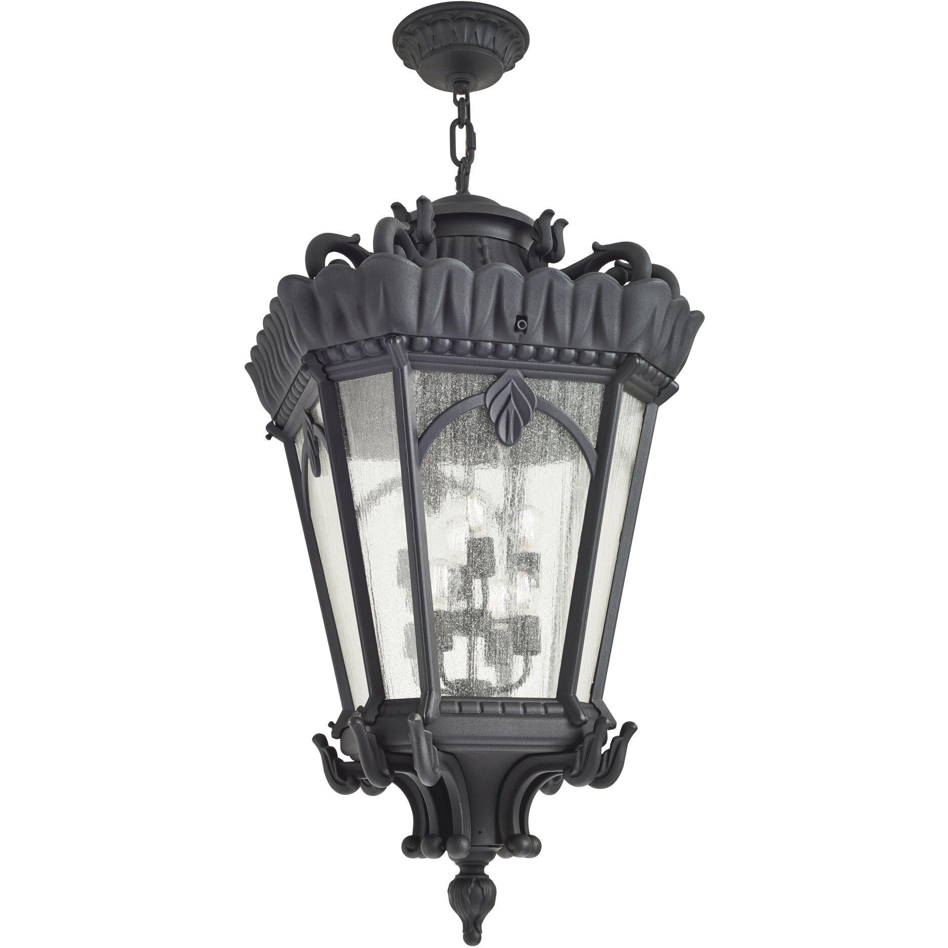 Tournai 8 Light 26 inch Textured Black Outdoor Hanging Pendant