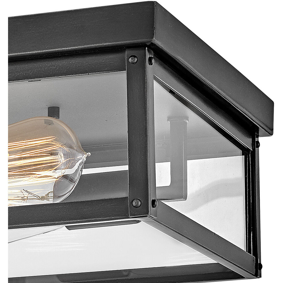 Beckham 2 Light 12 inch Black Outdoor Flush Mount