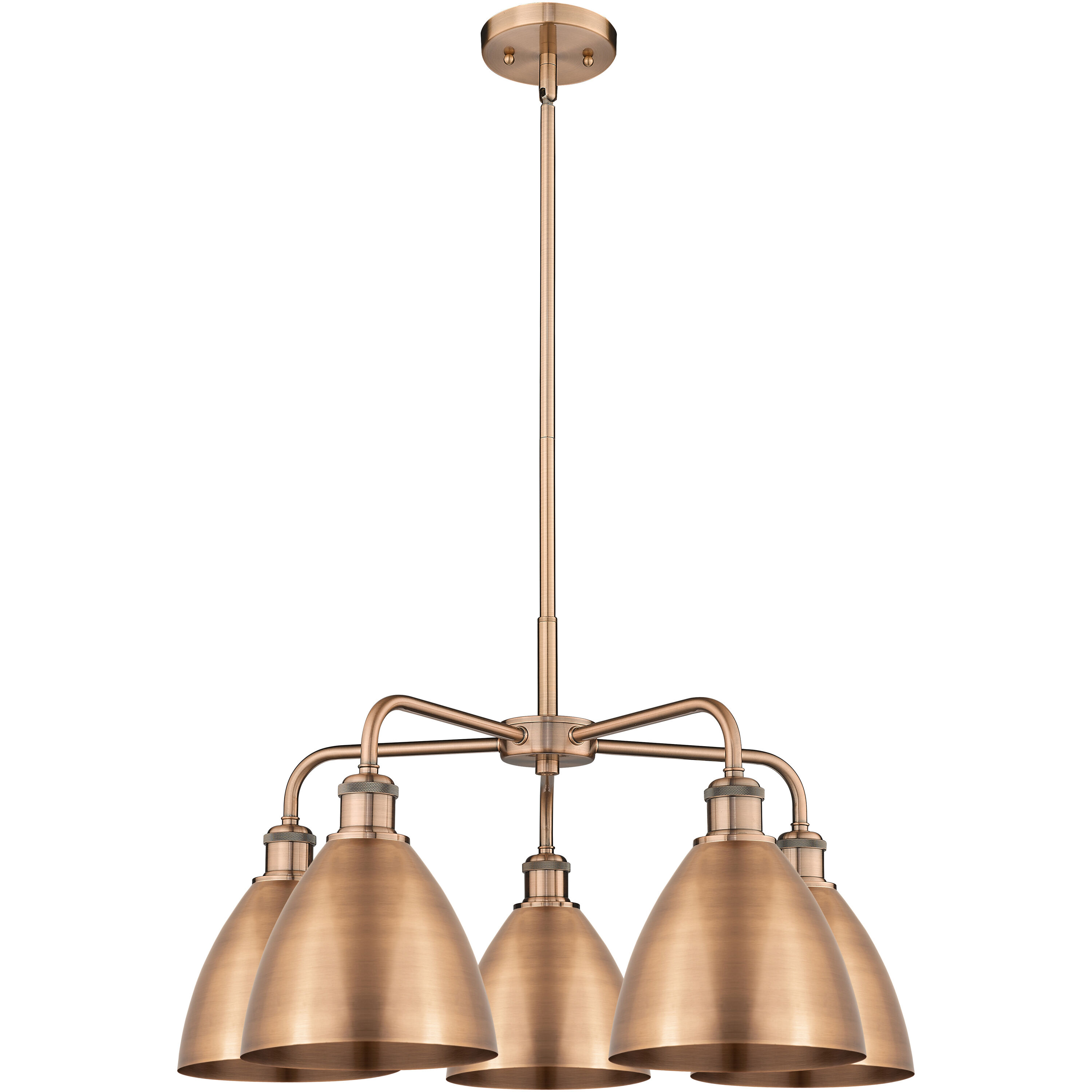 Ballston Dome 5 Light 25.5 inch Antique Copper Chandelier Ceiling Light