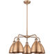 Ballston Dome 5 Light 25.5 inch Antique Copper Chandelier Ceiling Light