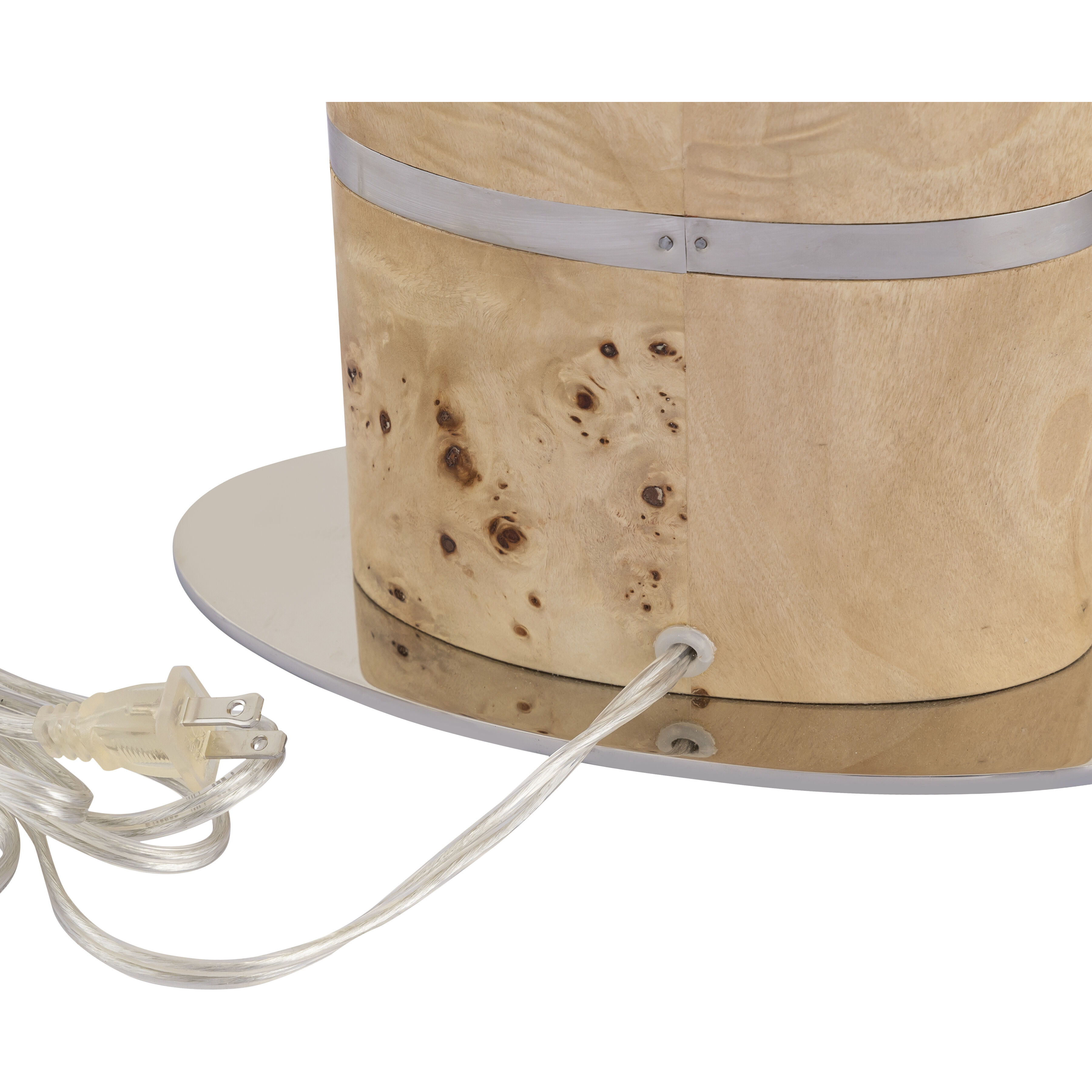 Cahill 28 inch 100 watt Natural Burl with Polished Nickel Table Lamp Portable Light