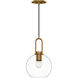 Alora Mood Soji 1 Light 7.88 inch Aged Gold Pendant Ceiling Light in Clear