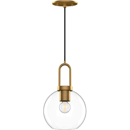 Alora Mood Soji 1 Light 7.88 inch Aged Gold Pendant Ceiling Light in Clear