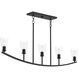 Jheni 5 Light 46 inch Matte Black Linear Chandelier Ceiling Light
