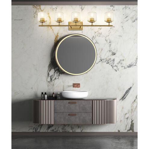 Landon 5 Light 42 inch Modern Gold Vanity Wall Light