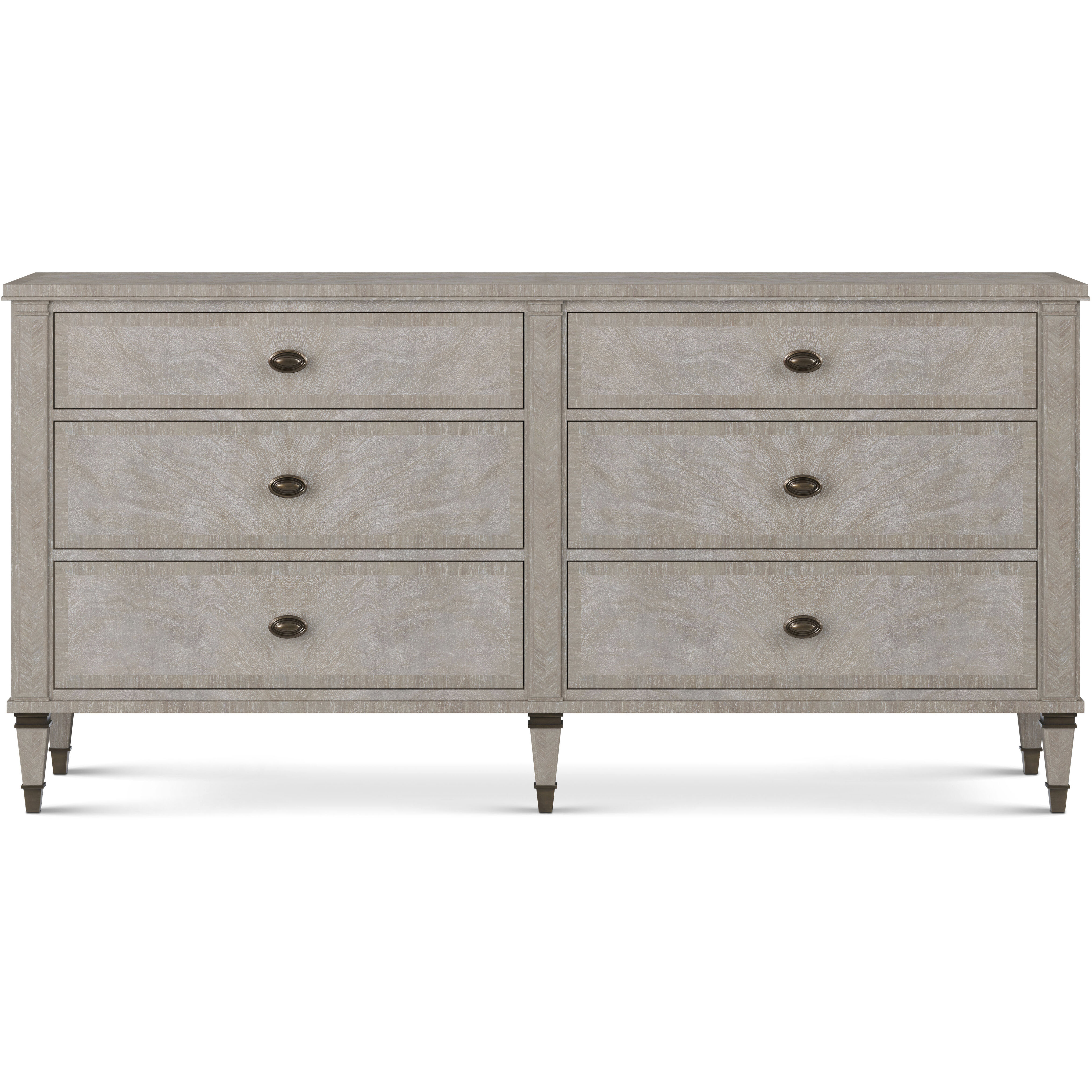 Faulkner Geo Coast Dresser, Wooden, 6-Drawer, Marlborough by Alexa Hampton