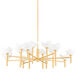 Dawson 18 Light 50.5 inch Gold Leaf and White Plaster Chandelier Ceiling Light