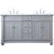 Wesley 60 X 21.5 X 35 inch Grey Vanity Sink Set in Gray