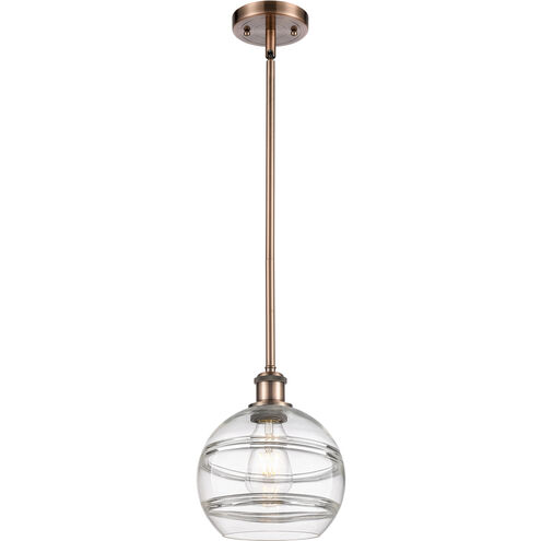 Ballston Rochester 1 Light 8 inch Antique Copper Stem Hung Mini Pendant Ceiling Light