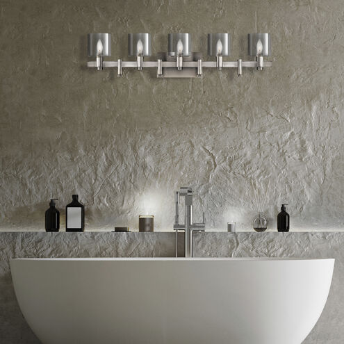 Decato 5 Light 37.75 inch Satin Nickel Vanity Light Wall Light