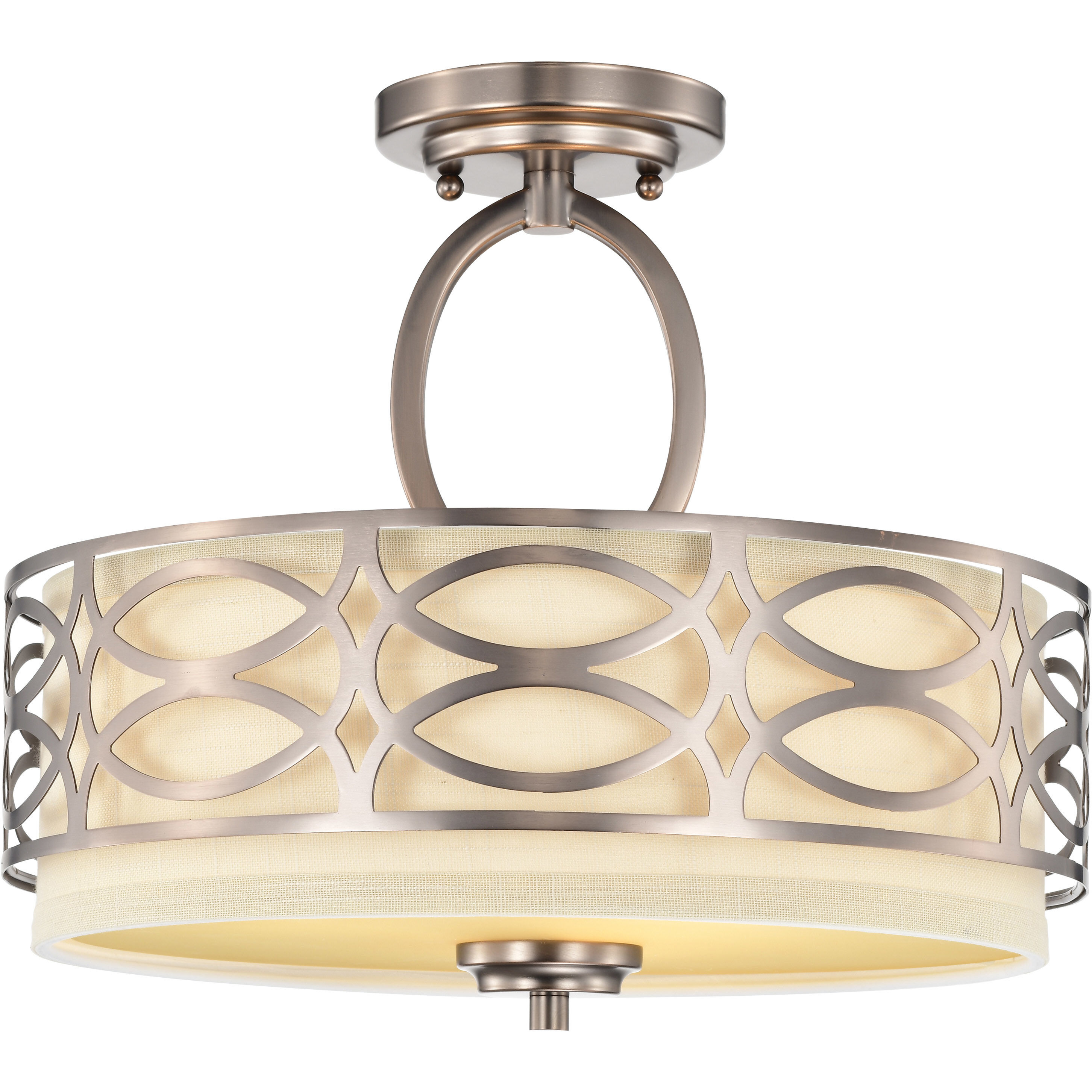 Harlow 3 Light 15 inch Hazel Bronze Semi Flush Mount Ceiling Light