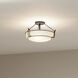 Alkire 3 Light 16.5 inch Black Semi Flush Mount Ceiling Light 