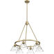 Yep Orwell 29 inch 60.00 watt Brushed Champagne Brass Chandelier Ceiling Light in Clear Glass