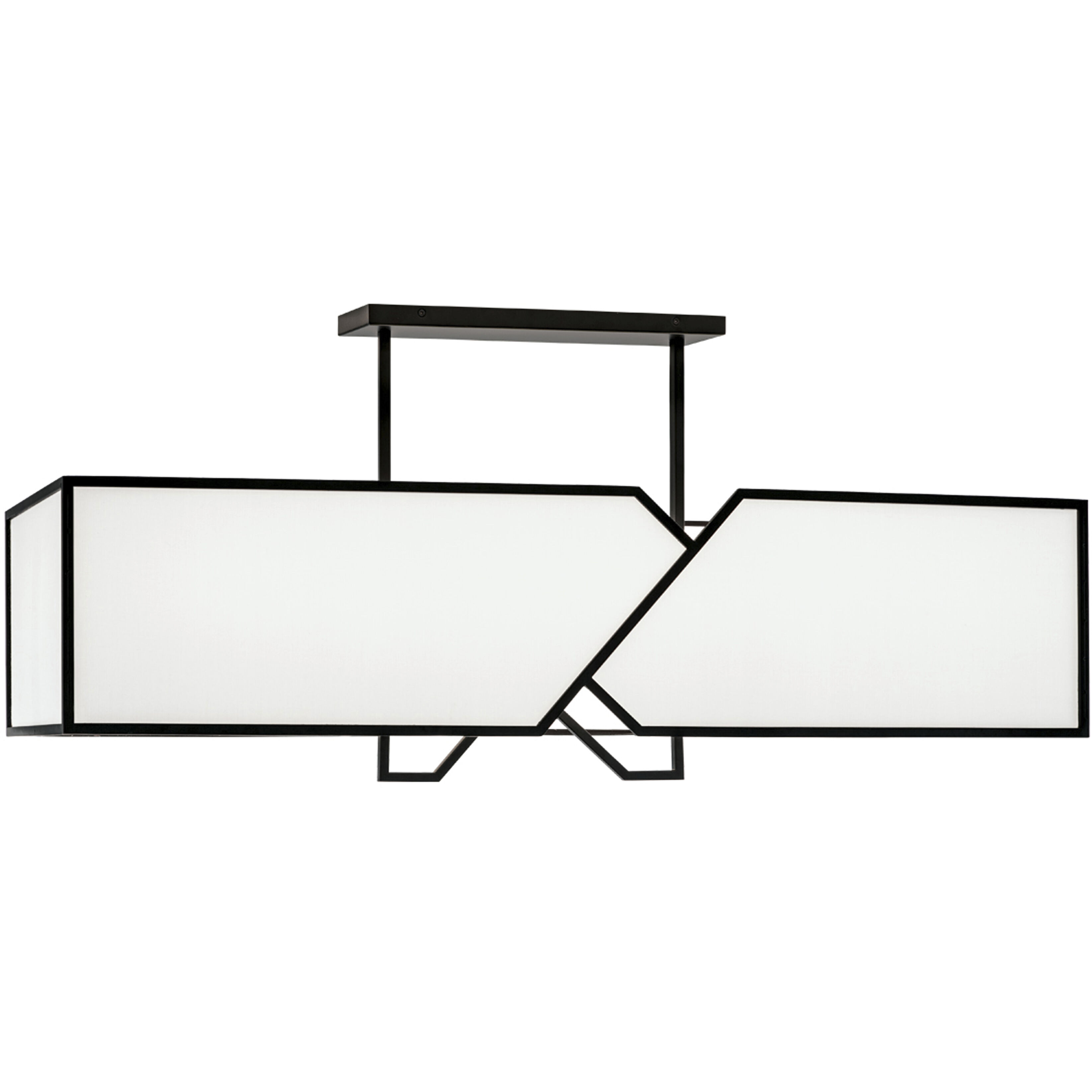 Moiselle 6 Light 48 inch Matte Black Linear Chandelier Ceiling Light