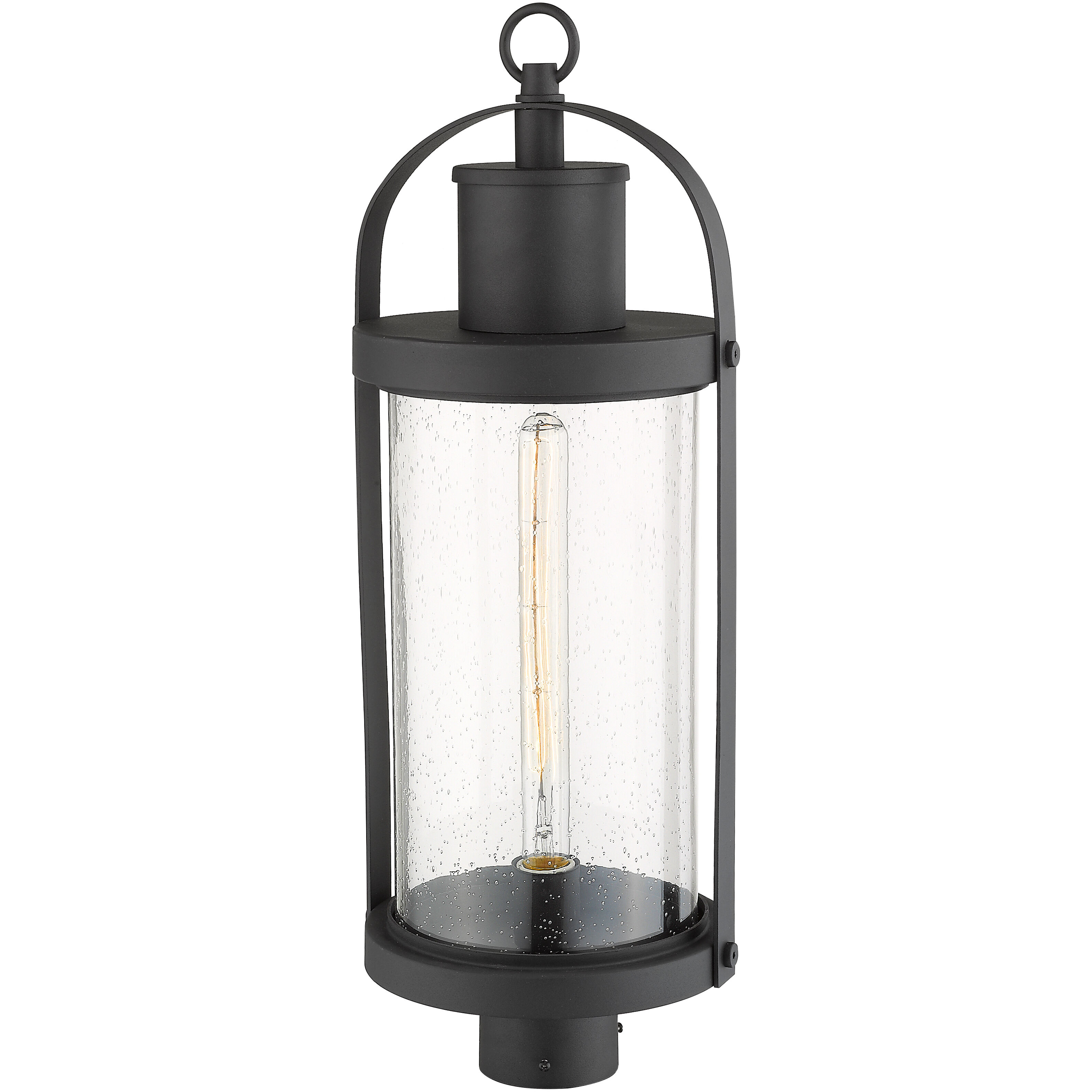 Roundhouse 1 Light 25 inch Black Outdoor Post Mount Fixture in 8