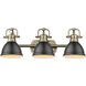 Yep Duncan Vanity Wall Light in Aged Brass, Matte Black