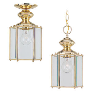Classico 1 Light 7 inch Polished Brass Outdoor Pendant