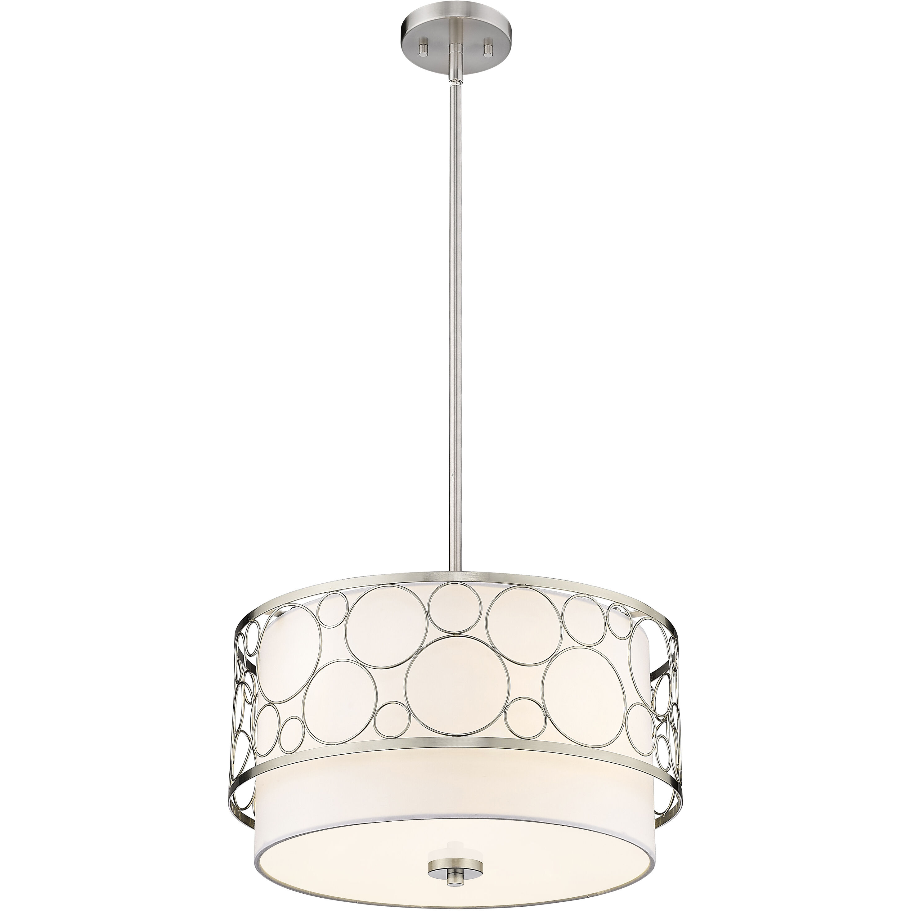 Kendall 3 Light 17 inch Brushed Nickel Pendant Ceiling Light