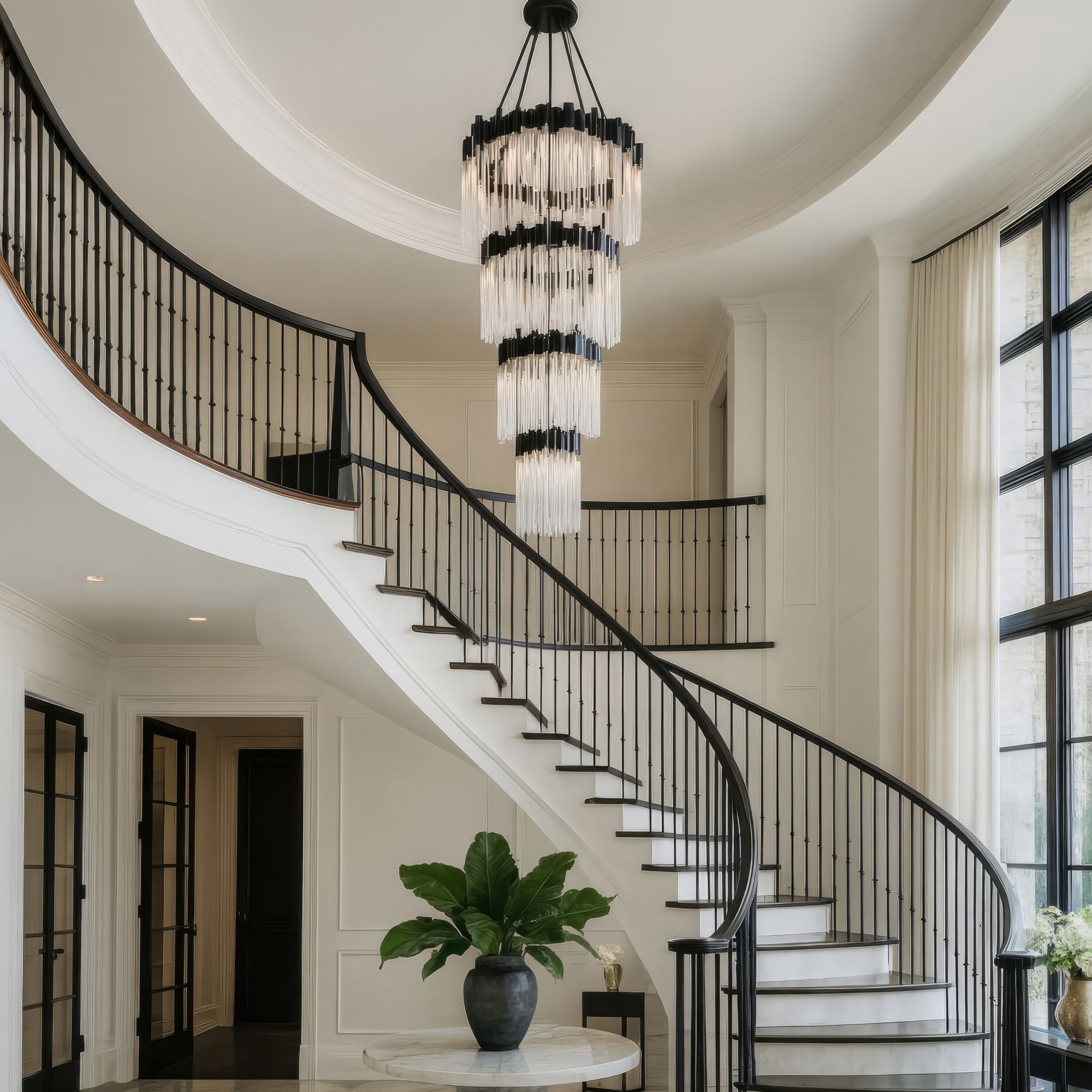 Matrix 30 Light 40 inch Matte Black and French Gold Chandelier Ceiling Light