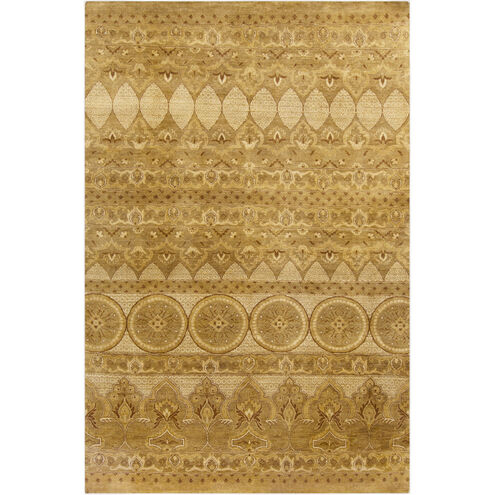 Knightsbridge 102 X 66 inch Mustard, Dark Brown, Beige Rug