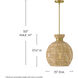 Effie 1 Light 15 inch Lacquered Brass Convertible Pendant Ceiling Light