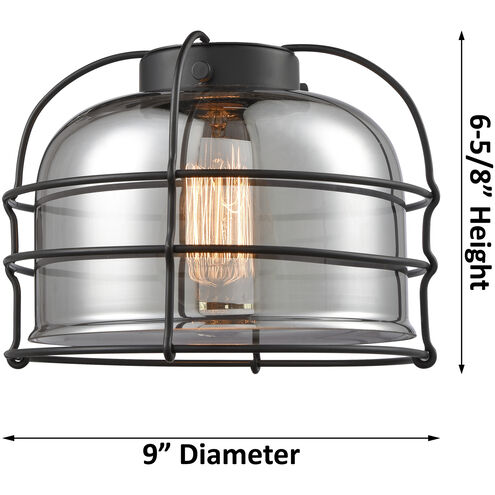 Franklin Restoration Large Bell 1 Light 8 inch Satin Gold Semi-Flush Mount Ceiling Light in Clear Glass, Franklin Restoration